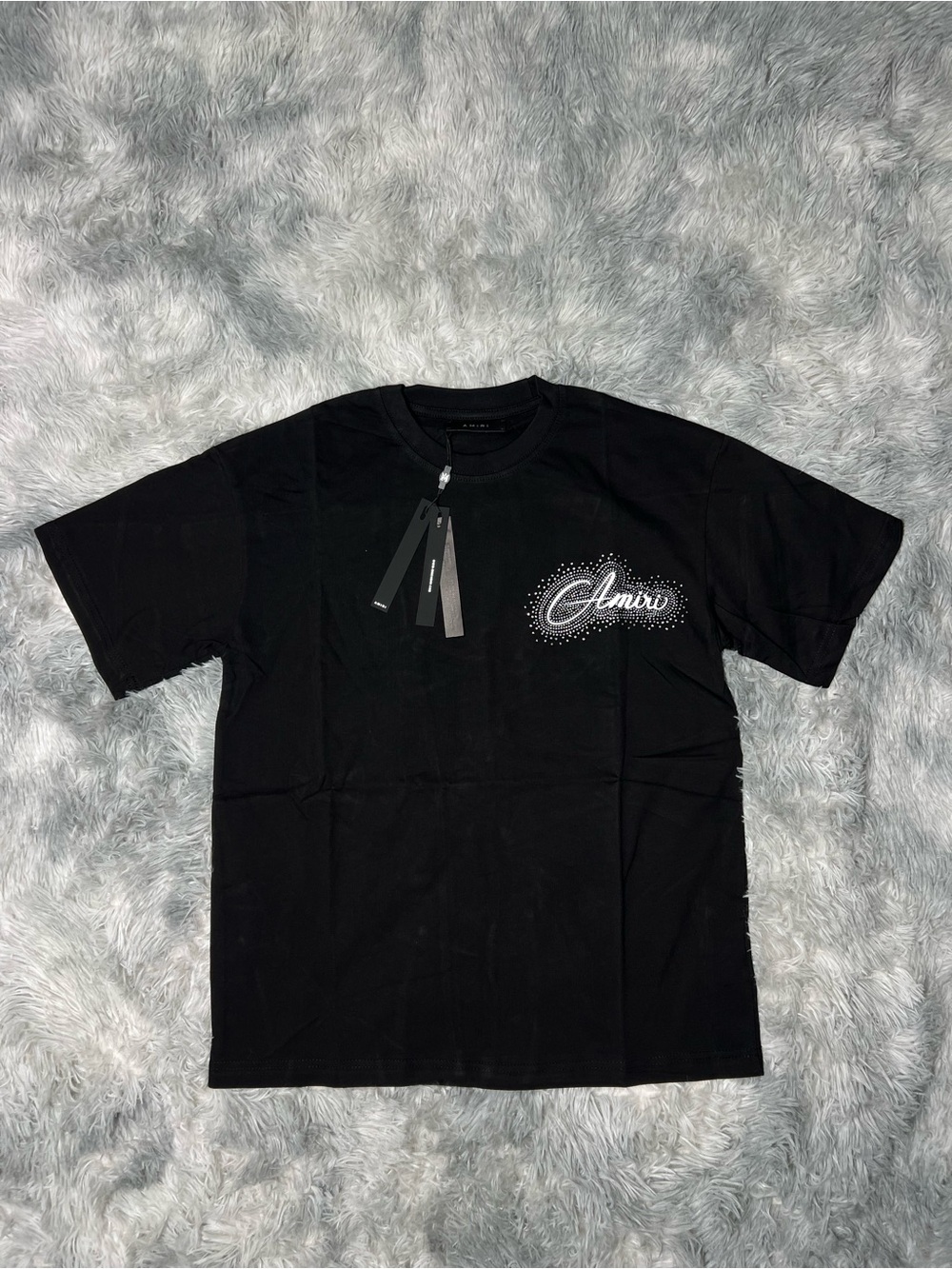AMIRI Black Short-Sleeve Logo Tee with Chest Script